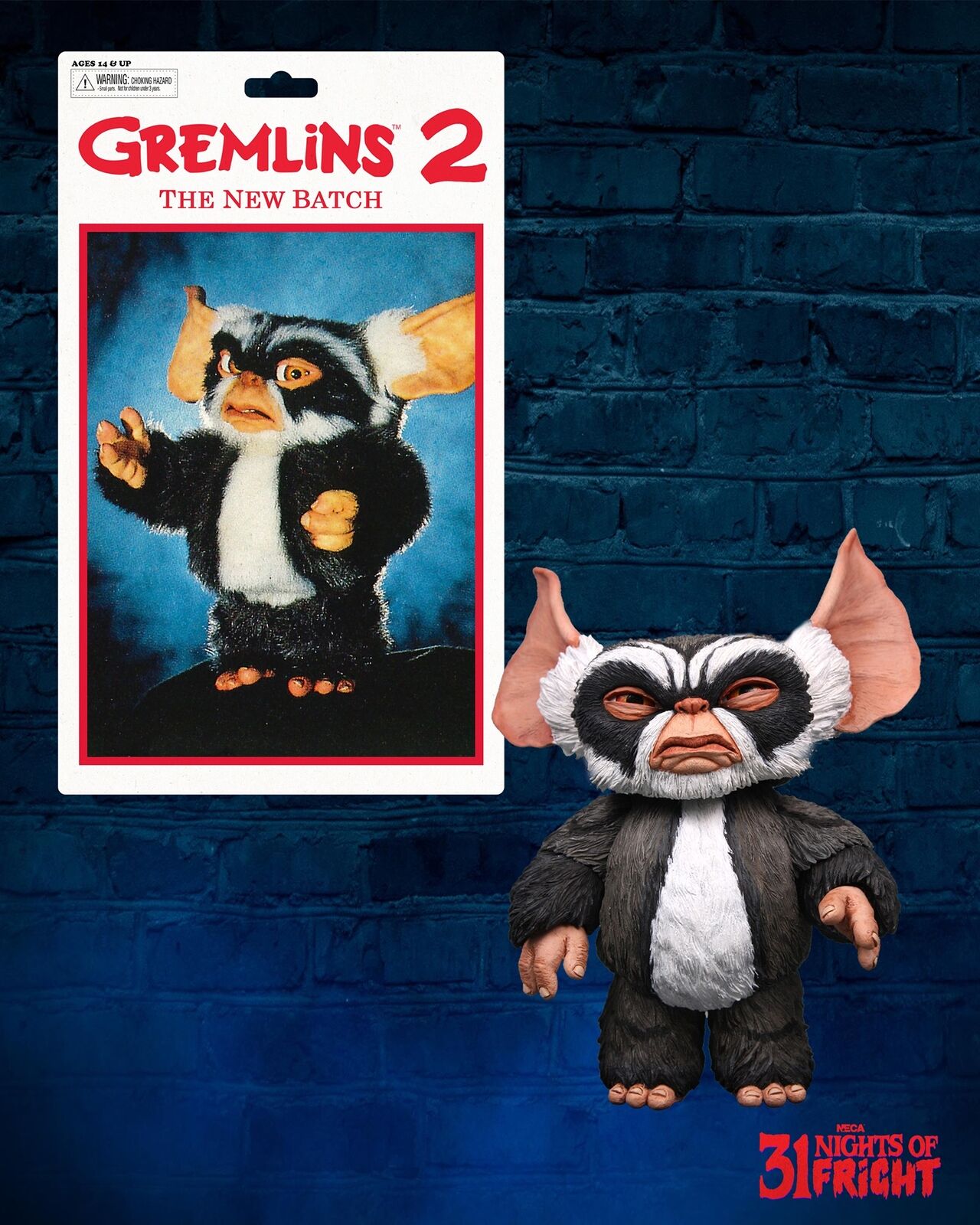 NECA Gremlins 2 George Mogwai 4 Action Figure on Blister Card